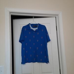 Ralph Lauren Royal Blue Polo Men's L Coastal Flamingo Classic Fit
